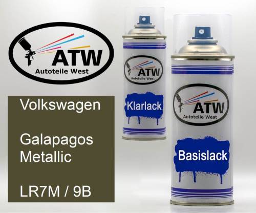 Volkswagen, Galapagos Metallic, LR7M / 9B: 400ml Sprühdose + 400ml Klarlack - Set, von ATW Autoteile West.